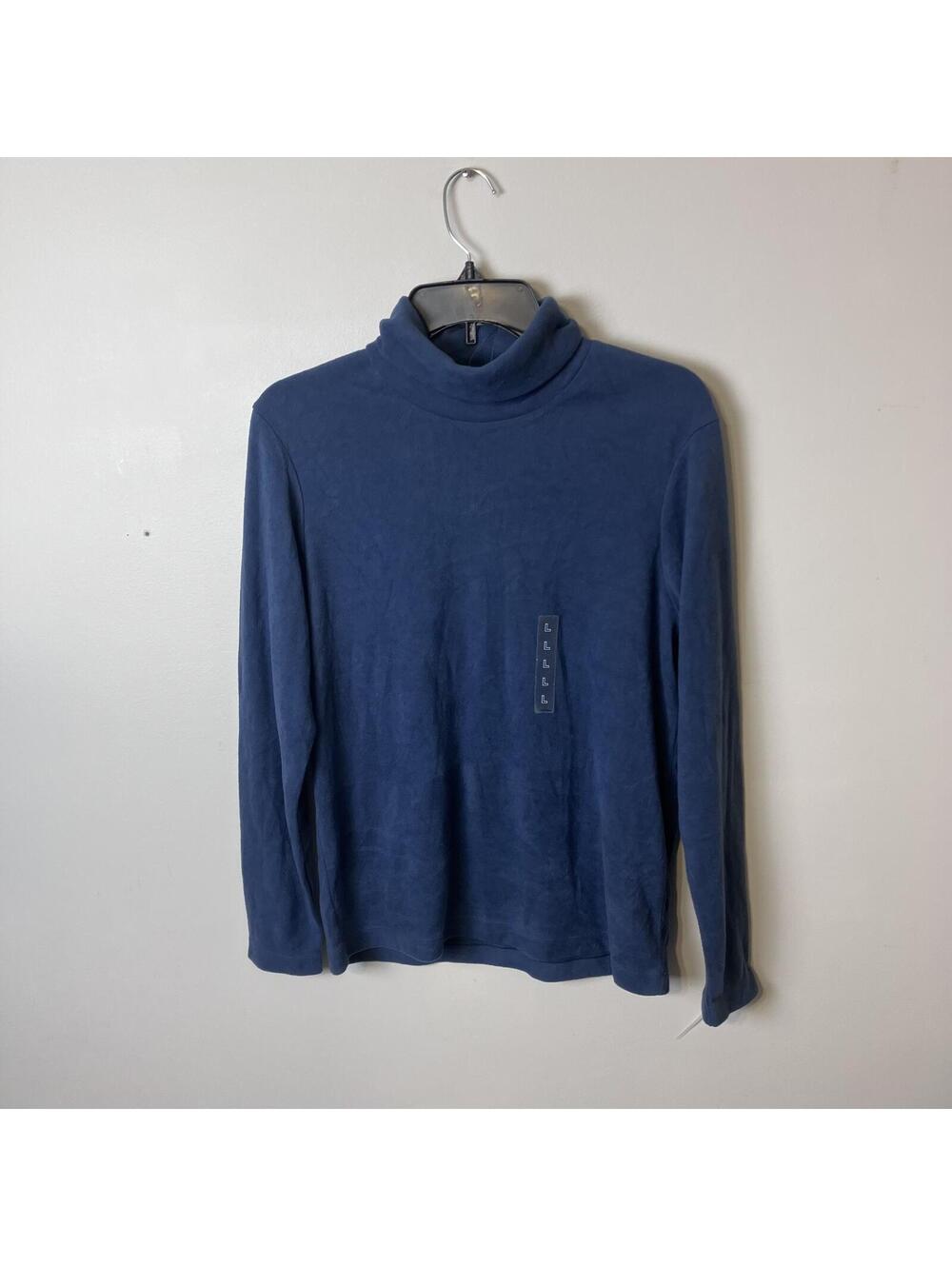 Uniqlo Heat Tech Preppy Minimalist Blue Long Sleeve Turtleneck Top Large-New
